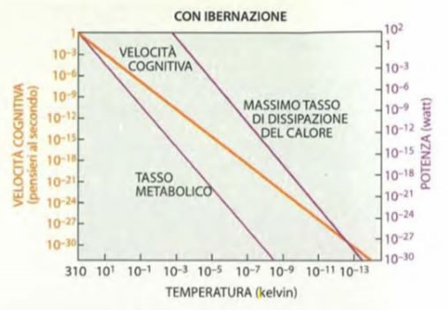 Velocità cognitiva vs. temperatura con ibernazione